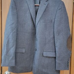 Chaps Blue and Gray Houndstooth Blazer